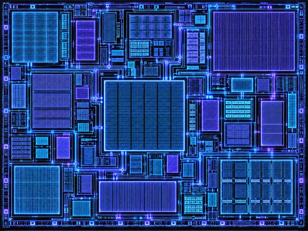 Glowing functional blocks packed on a silicon die